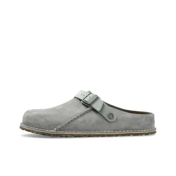 Birkenstock Lutry Premium Suede Rubber Sole Abrasion Resistant Slip Resistant Closed Toe Slippers Men's Gray Green