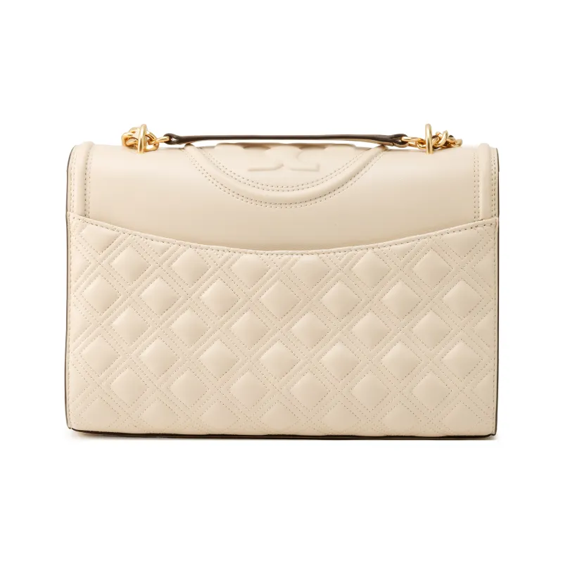 TORY BURCH Fleming Sheepskin Crossbody Bag, Shoulder Bag Women's Cream White-2