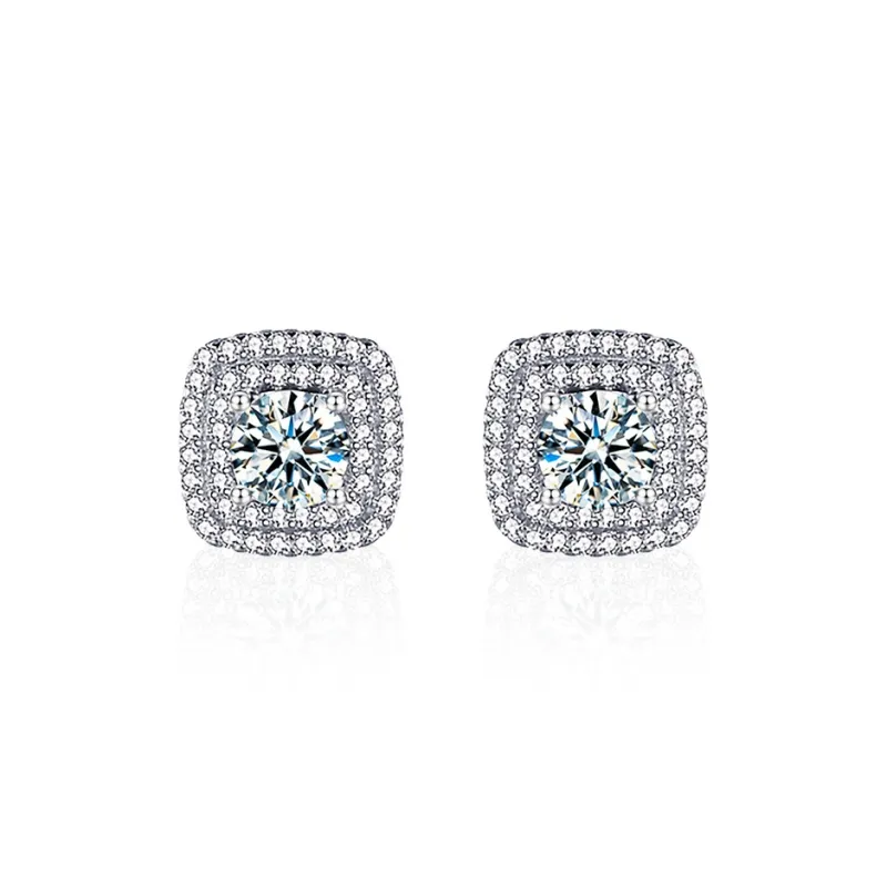 WUMZK Moissanite Stud Earrings Women's-0