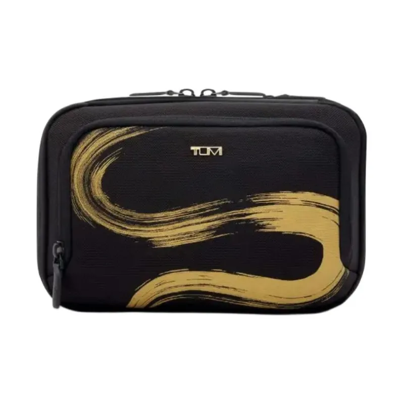 TUMI Nylon Backpack Unisex Black Gold-3