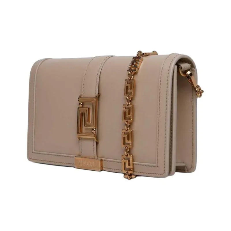FANSIZHE Greca Goddess Lambskin Wallet Mini Women's Light Brown-1