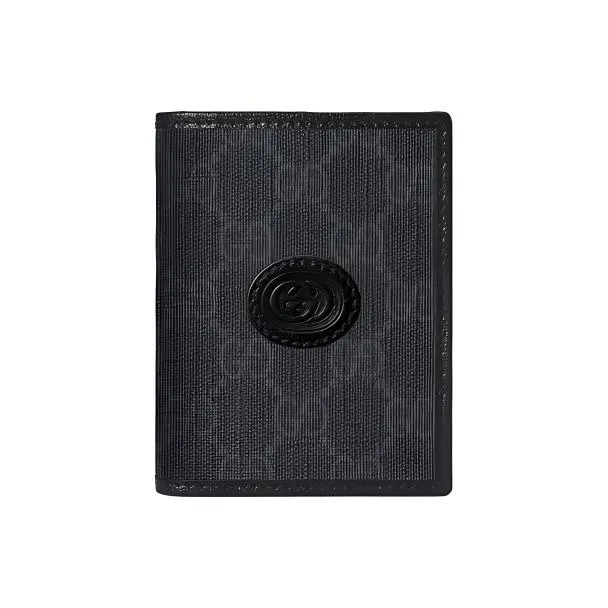 GUCCI Canvas With Leather Trim Wallet Mini Men's Black-0