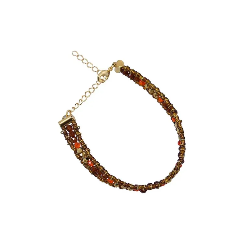 ANARTXY Surgical Steel Crystal Stone Pearl Red Iron Oxide Bracelets Women's Green/brown/pink-2