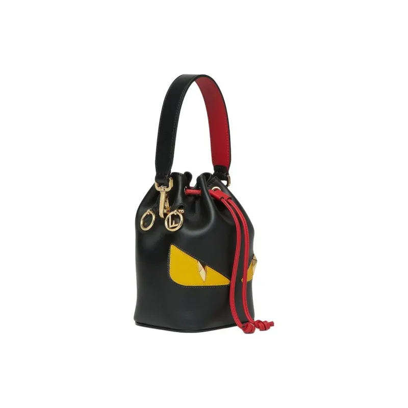 FENDI Mon Tresor Calfskin Bucket Bag, One Shoulder Handbag Mini Women's Black-1