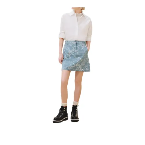 HERMES FW24 Denim Short Skirts Women's Arctic Blue