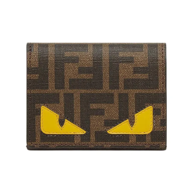 FENDI Cotton Wallet Medium Size Men's Brown-0