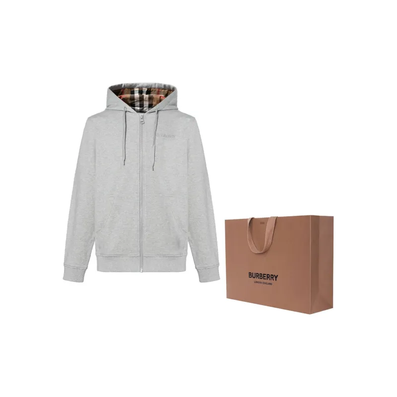 Burberry Hove Check Embroidery Logo Zip Hoodie-2