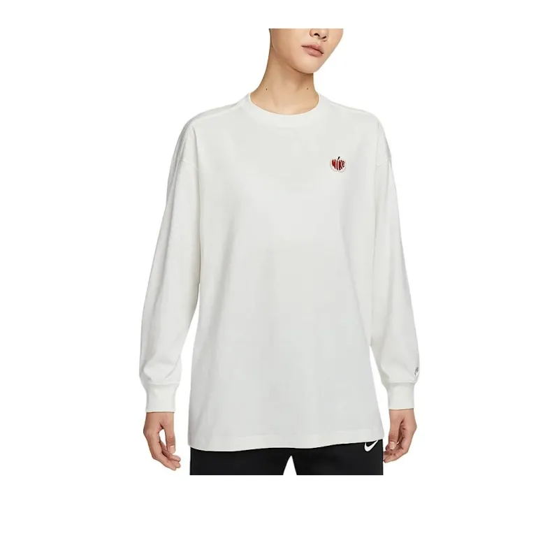 Nike Sportswear Drop Shoulder Sleeve T Shirt Women's Sail White-2