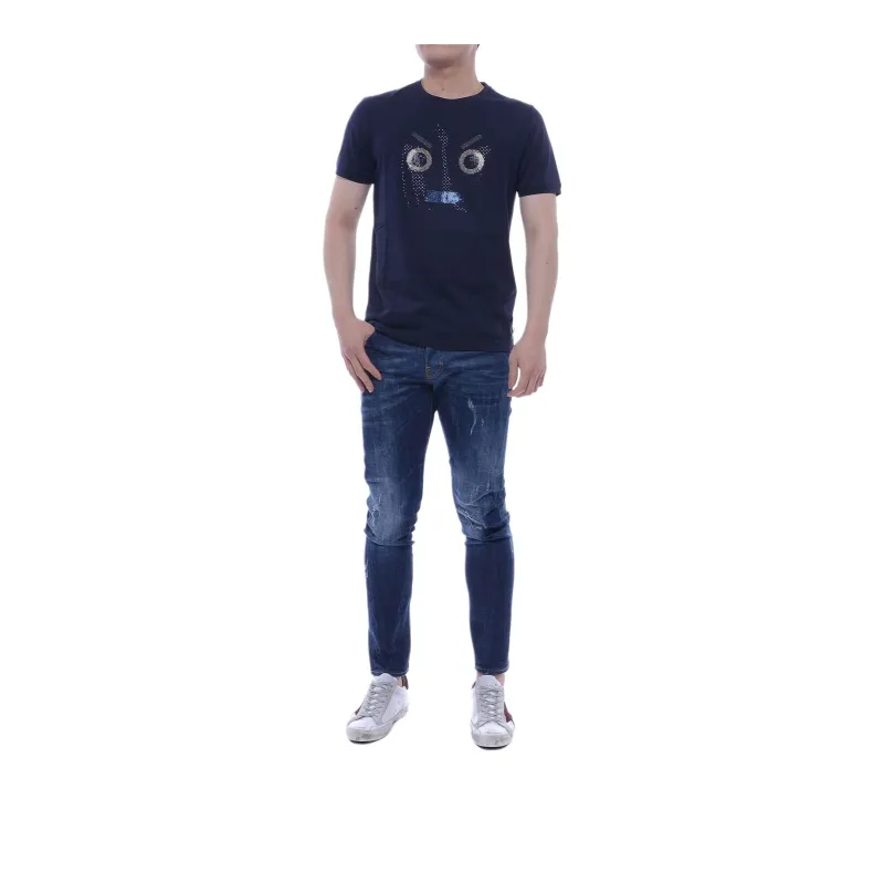 FENDI T Shirt Men's Marine Blue-0