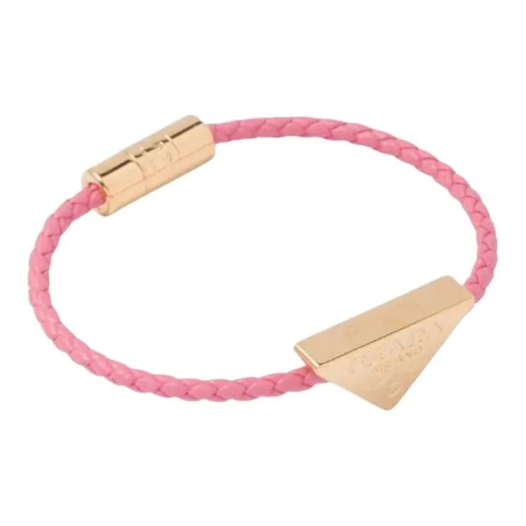 PRADA Leather Wristbands Women's Pink-0