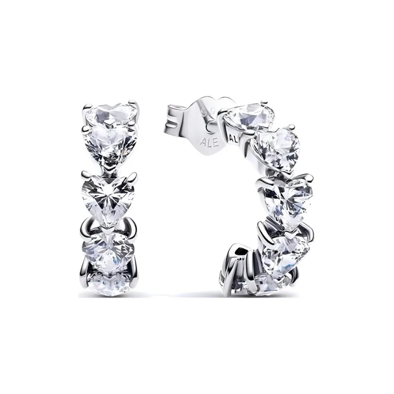 Pandora 925 Sterling Silver Earrings Women's Silver-0
