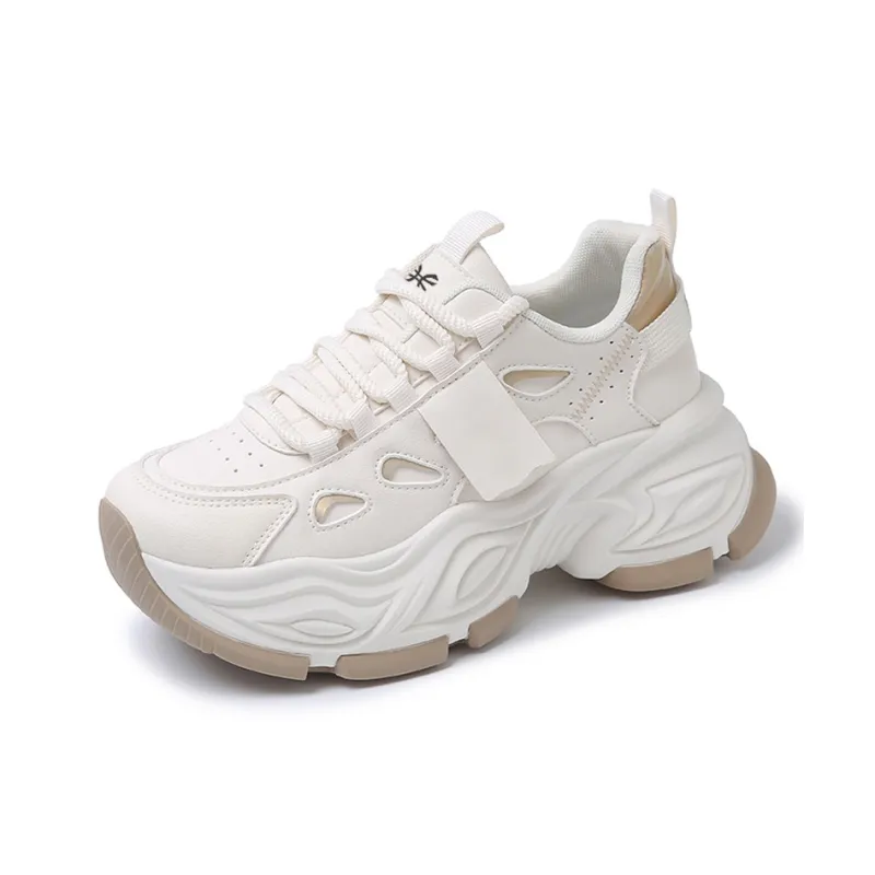 YUZHAOLIN Anti Slip And Wear Resistant Height Increasing Low Top Chunky Sneakers Women's-0