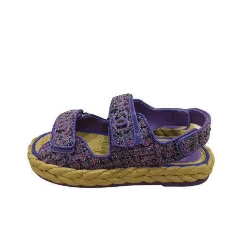 CHANEL 23A One Strap Sandals Women's Purple