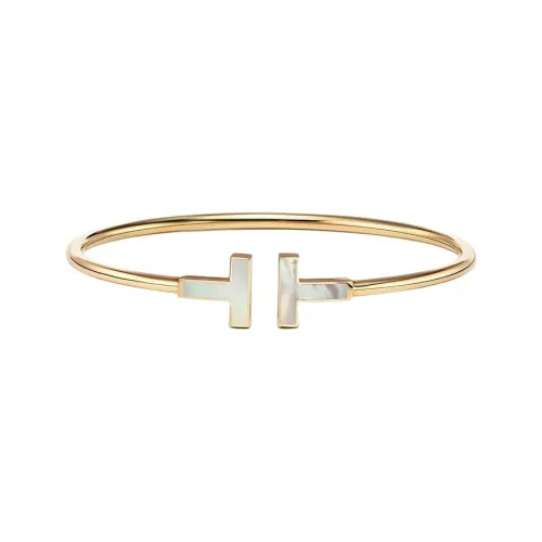 TIFFANY & CO. 18K White Gold, Mother Of Pearl Bangles Unisex Gold