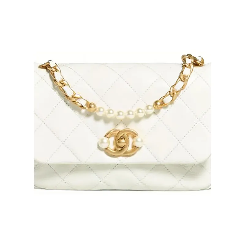 CHANEL 22c Early Spring Calfskin Flap Bag Mini Women's White-1