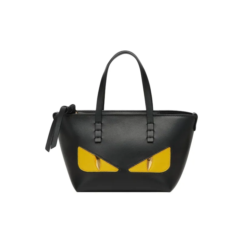 FENDI Calfskin Tote Bag Shopping Bag Shoulder Bag Crossbody Bag Handbag Mini Women's Black-0