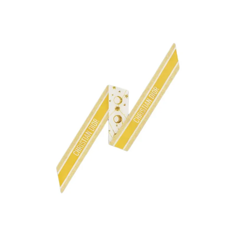 DIOR Mulberry Silk Scarves Women's Gold-1