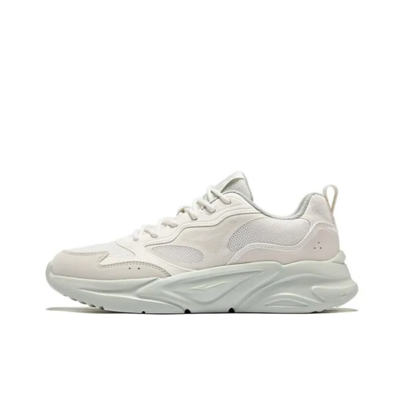 Erke Cushioning Anti Slip And Wear Resistant Low Top Casual Shoes Men's White Gray-0