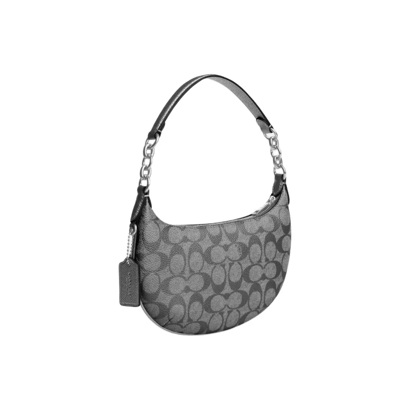 COACH Payton Iconic Canvas Handbag Mini Women's Silver & Bronze & Multicolor-1