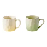 Handheld Ceramic Fine Handle Cup (Gradient Yellow+Gradient Green)
