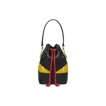 FENDI Mon Tresor Calfskin Bucket Bag, One Shoulder Handbag Mini Women's Black
