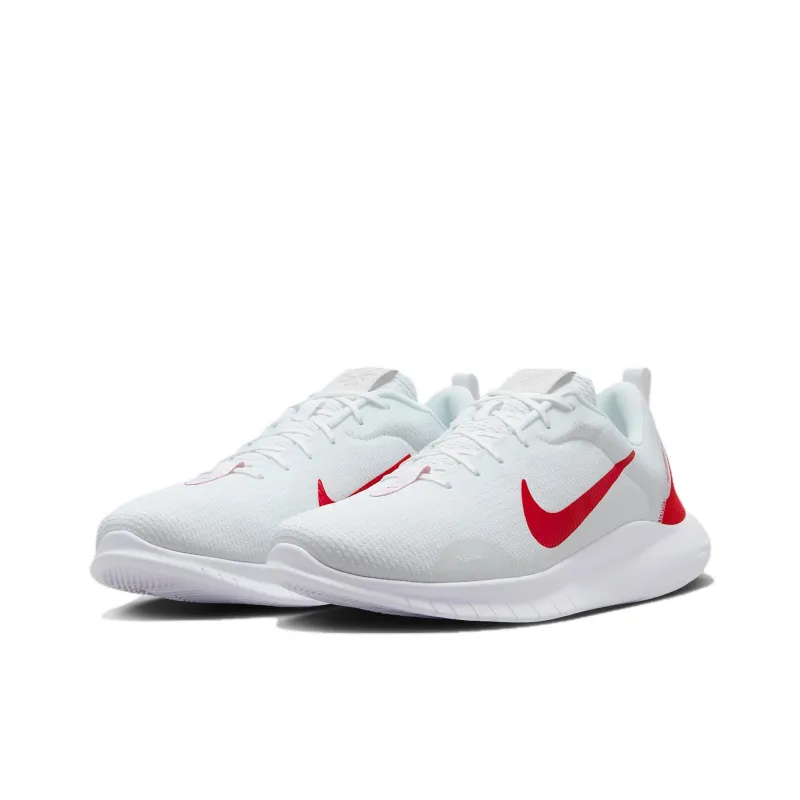 Nike Flex Experience Run 12 Anti Slip Wear Resistant Low Top Casual Running Shoes Men's White Red Extra Wide-2