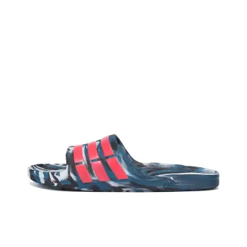 Adidas DURAMO Slip Resistant Abrasion Resistant Slide Slippers Unisex Asphalt Gray Red Black