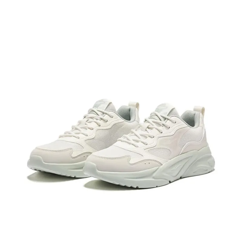 Erke Cushioning Anti Slip And Wear Resistant Low Top Casual Shoes Men's White Gray-2