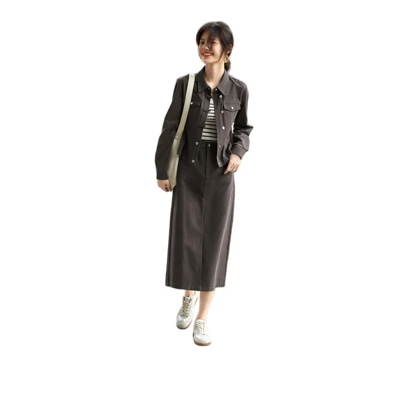 XWI Two Piece Skirt Sets Women's Gray-1