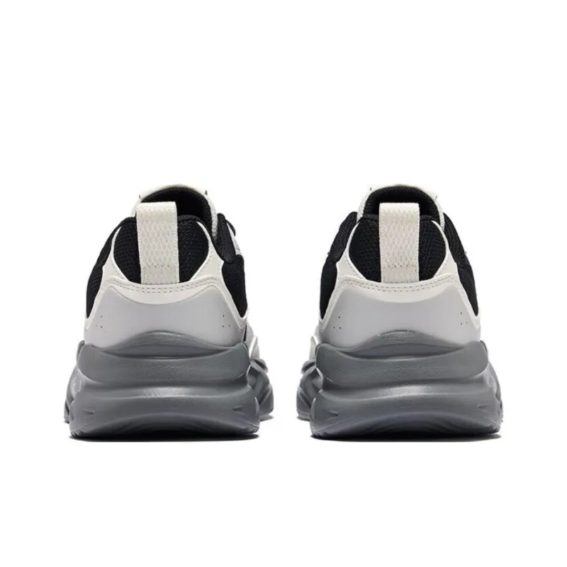 Erke Cushioning Anti Slip And Wear Resistant Low Top Casual Shoes Men's White Gray Black-4