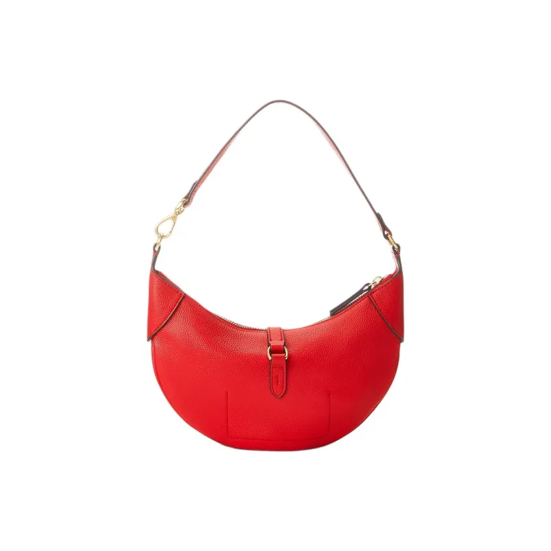 Polo Ralph Lauren Polo ID Leather Crescent Bag Shoulder Bag Mini Women's Red-2