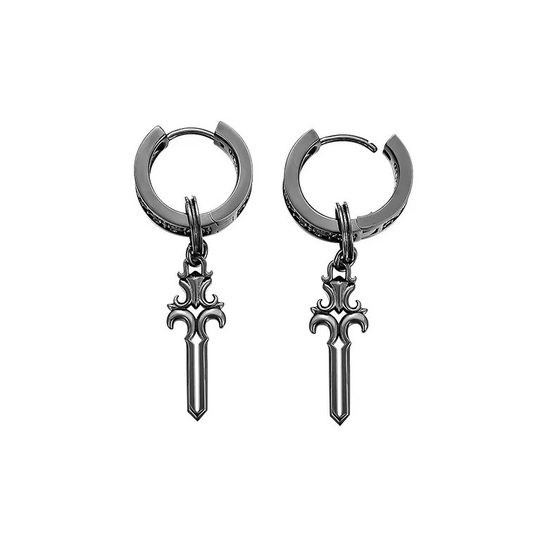 MYSH 925 Sterling Silver Earrings Men's-6