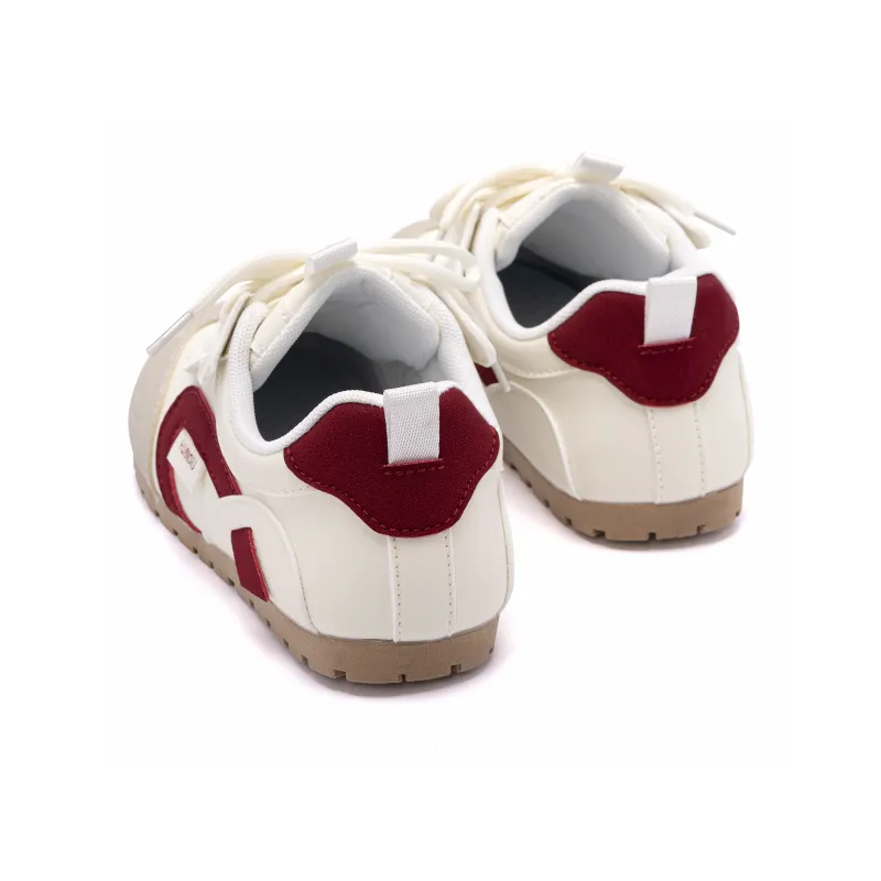 HUANQIU Abrasion Resistant Cushioning Low Top Casual Shoes Women's Beige Red-4