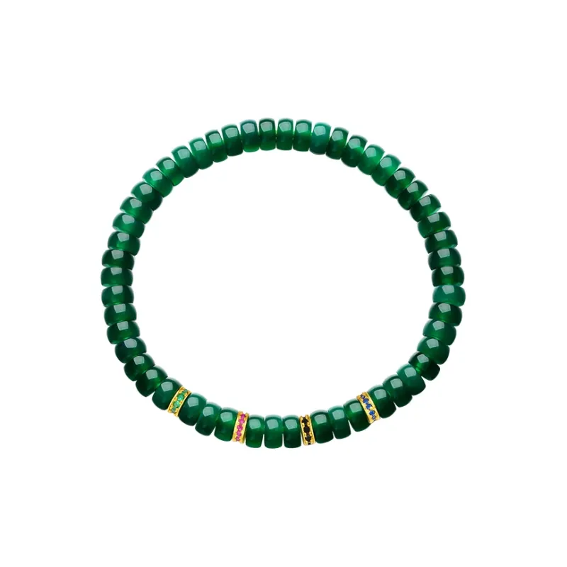 CHOW TAI SENG Agate Fortune Chinese Style Beaded Collectibles Unisex-8