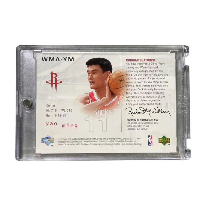 UPPER DECK SPX Yao Ming Yao Chairman Material Double Sided Window Signature Card Rockets Sports Cards 1 Piece-1