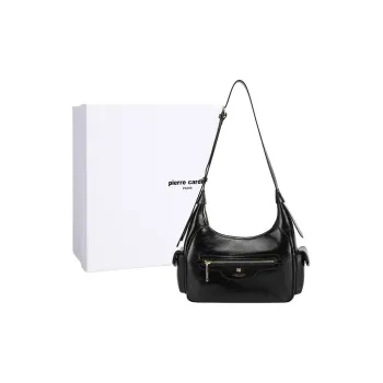 PIERRE CARDIN Cow Leather Shoulder Bag Regular Women's Black/Brown/Chocolate