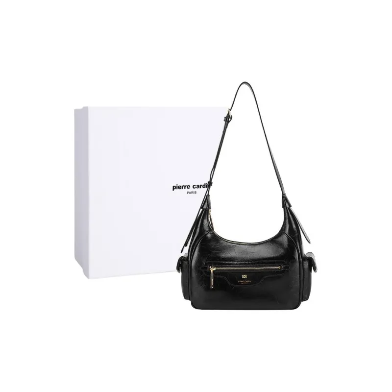 PIERRE CARDIN Cow Leather Crossbody Bag, Shoulder Bag Regular Women's Black/Brown/Chocolate-0
