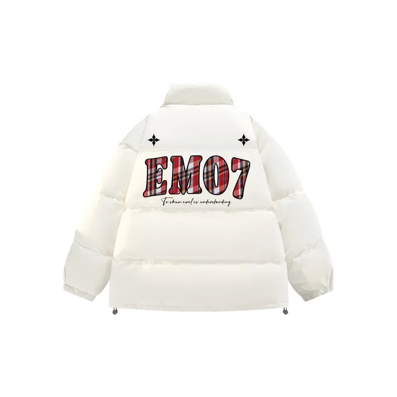 Emoji Down Jacket Unisex Beige Apricot-0