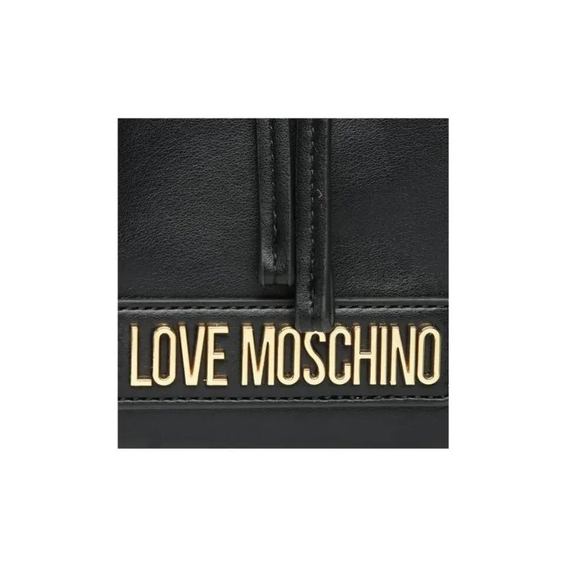 LOVE MOSCHINO Polyurethane Bucket Bags Shoulder Bag Crossbody Bag Handbag Women's Black-3