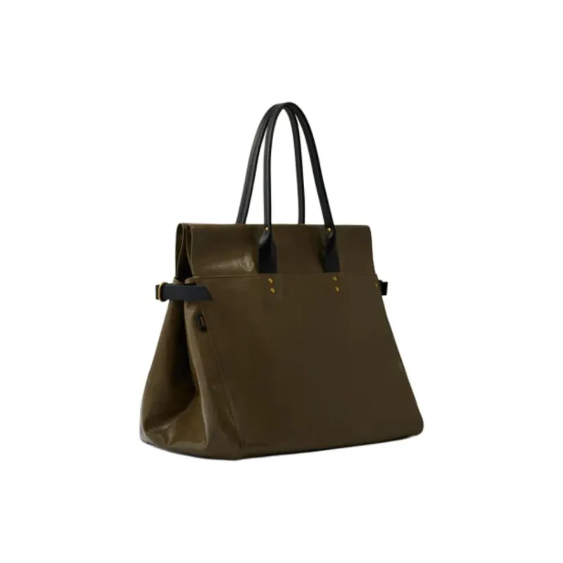 SOEUR Coated Canvas Tote Bag Shopping Bag Handbag Extra Large Women's Khaki-1