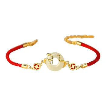 Emerald Hetian Jade Bracelets Pale Greenish White Jade Unisex