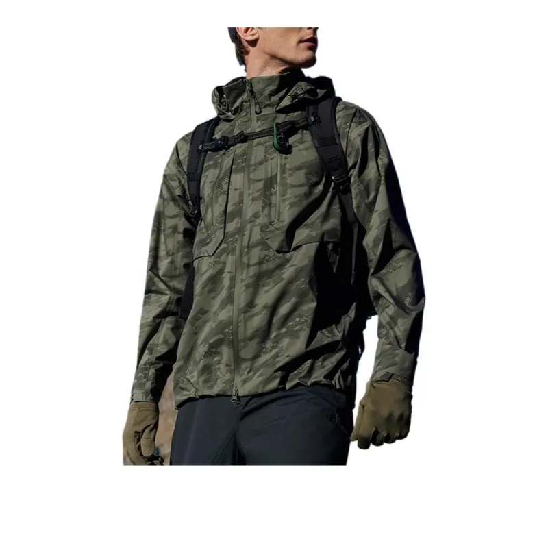 FILA Fitness Water-Resistant Windproof Wear-Resistant Warm Windbreaker Jacket Men's Withered Moss Green-3