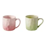 Handheld Ceramic Fine Handle Cup (Gradient Pink+Gradient Green)