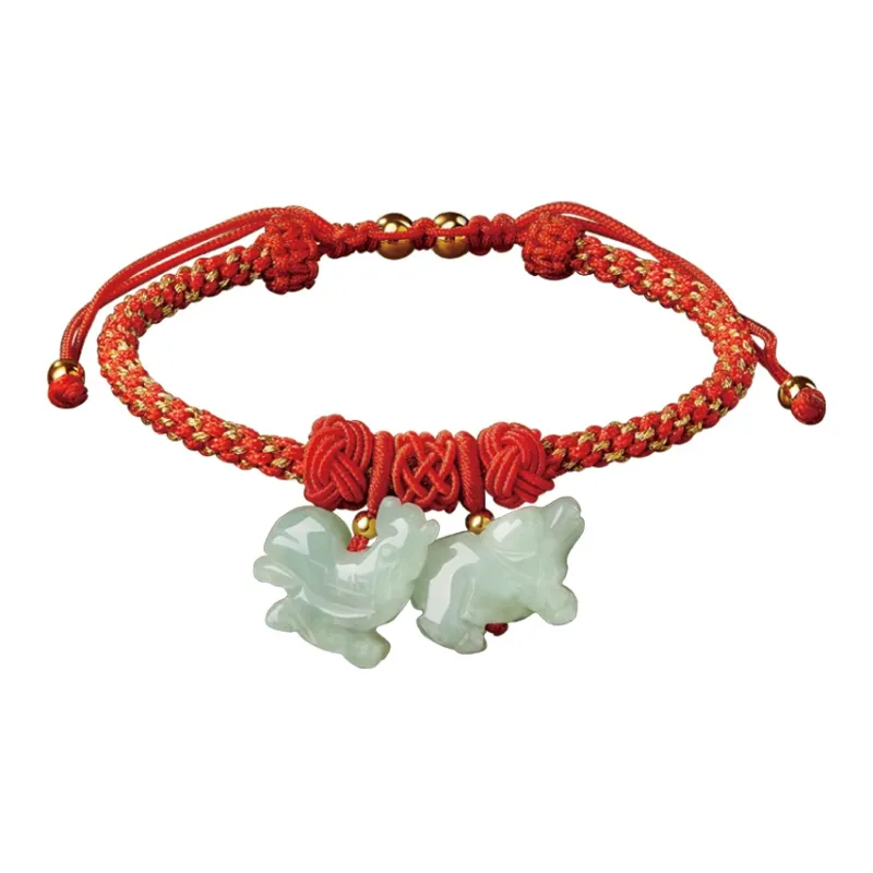 Moonstone Edge Glutinous Jade Jadeite Bracelets Unisex-1
