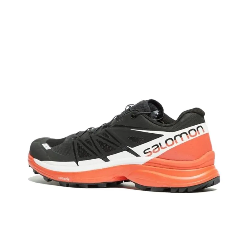 SALOMON S LAB Anti Slip Wear Resistant Low Top Hiking Shoes Unisex Black Orange-1