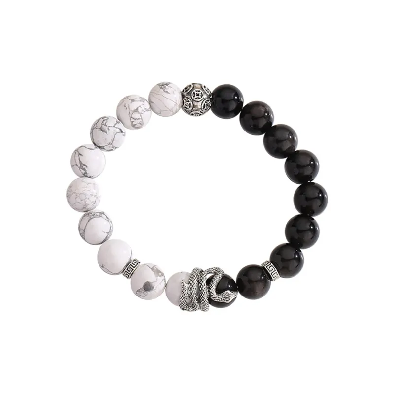 ZUIWENGLANGYASHANWENCHUANG Obsidian Bracelets Unisex-0