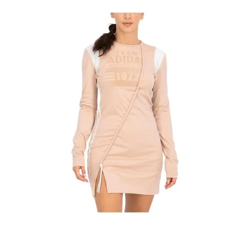 Adidas Long Sleeved Dresses Women's Gray Peach