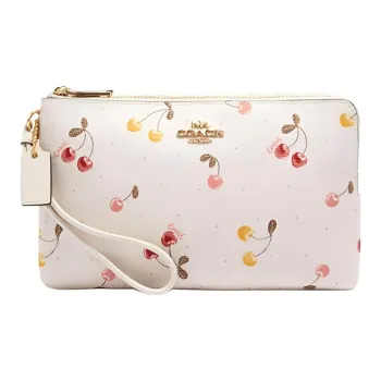 COACH PU With Artificial Leather Pochette Wrist Clutch Handbag Regular Women's White
