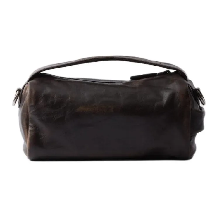 PRADA Lambskin One Shoulder Handbags Regular Women's Dark Brown-3