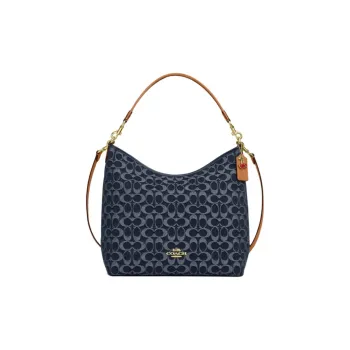 COACH LAUREL Fabric Crossbody One Shoulder Handbags Large Size Women's Denim Blue